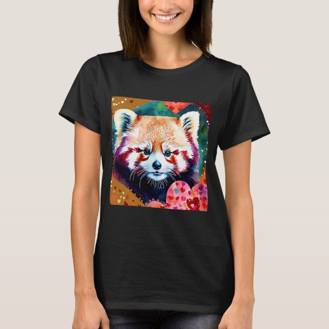 T-shirt Saint Valentin Amour Coeur Rouge Panda Girlfriend  (Devant)