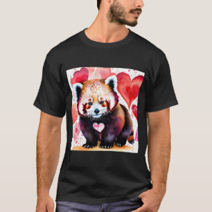 T-shirt Saint Valentin Amour Coeur Rouge Panda Girlfriend 