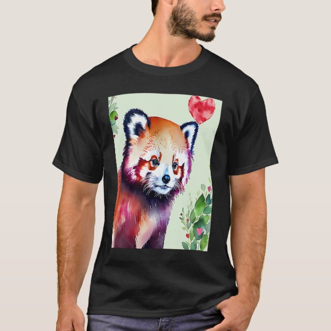 T-shirt Saint Valentin Amour Coeur Rouge Panda Girlfriend  (Devant)