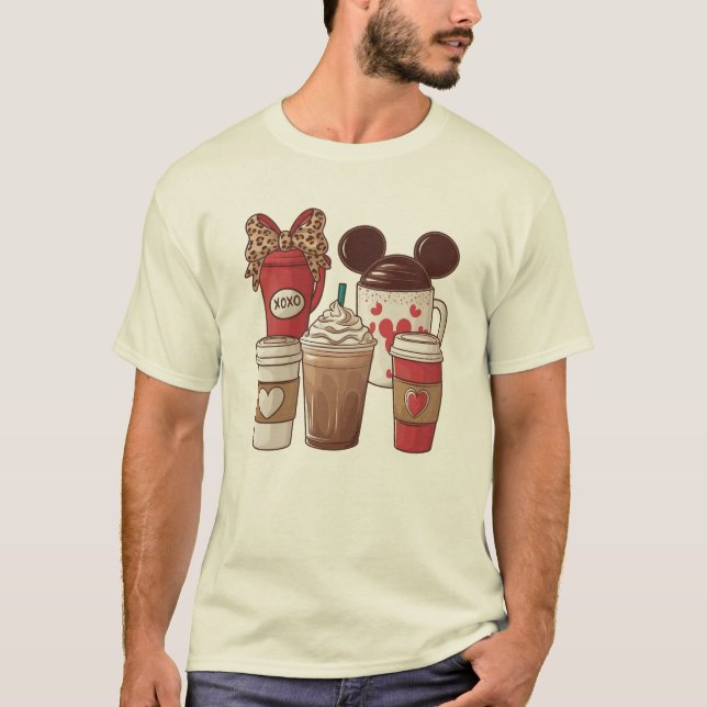 T-shirt Saint-Valentin Amoureux du café Latte amusant (Devant)