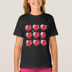 T-shirt Saint Valentin aux coeurs roux