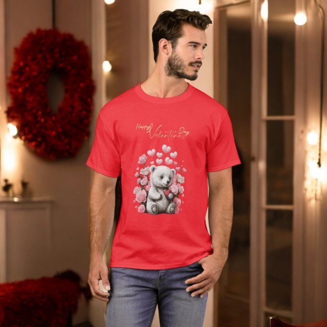 T-shirt Saint-Valentin avec ours en peluche riche (Créateur téléchargé)