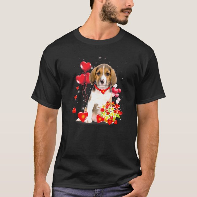 T-shirt Saint Valentin Beagle Jour Chien Saint Valentin (Devant)