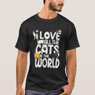 T-shirt Saint Valentin Chat J'aime tous les chats du monde