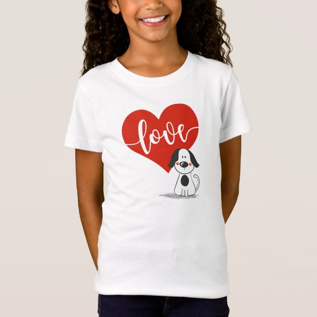 T-Shirt Saint-Valentin Chien Mignon (Devant)