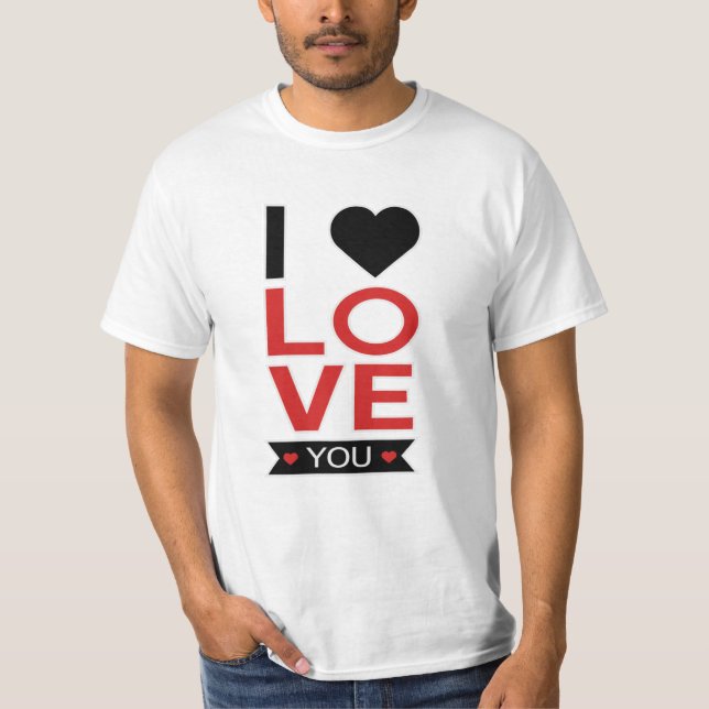 T-shirt Saint Valentin Coeur Amour Couples Idée Cadeau mig (Devant)