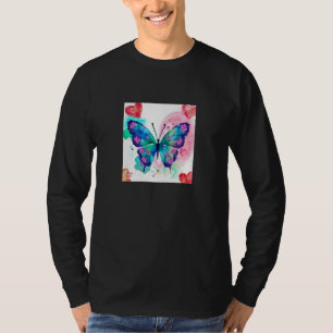 T-shirt Saint-Valentin Cœur Amour Papillon Petite Amie Fi
