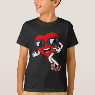 T-shirt Saint Valentin Coeur Courir Avec Un Garçon De Foot