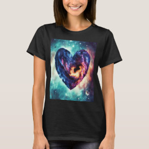 T-shirt Saint-Valentin Cœur d'Amour Galaxie Petite Amie Fi
