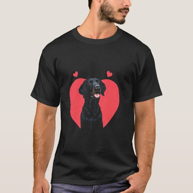 T-shirt Saint-Valentin Cœur de Chien Noir (Devant)