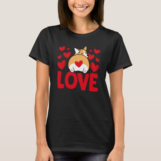 T-shirt Saint Valentin Coeurs Aimer Corgis Femmes animales (Devant)