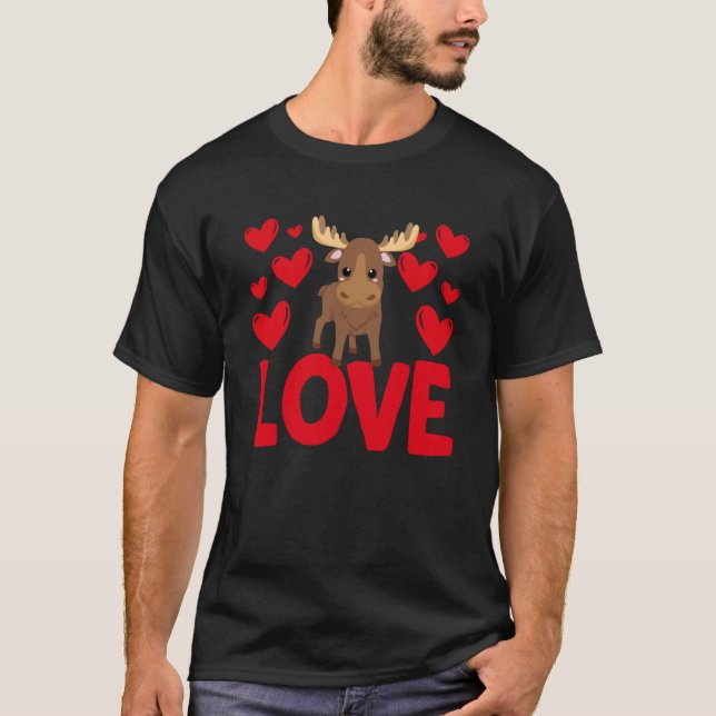 T-shirt Saint Valentin Coeurs Aimer Highland Vache Animal  (Devant)