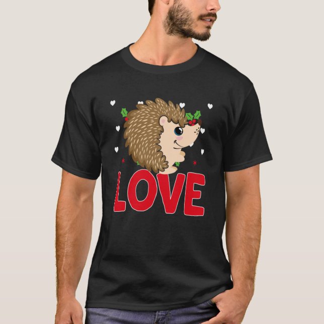 T-shirt Saint-Valentin Cœurs Amour Hérisson Animal Femmes (Devant)
