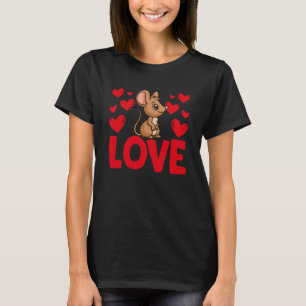 T-shirt Saint-Valentin Cœurs Amour Rat Animal Femmes 1