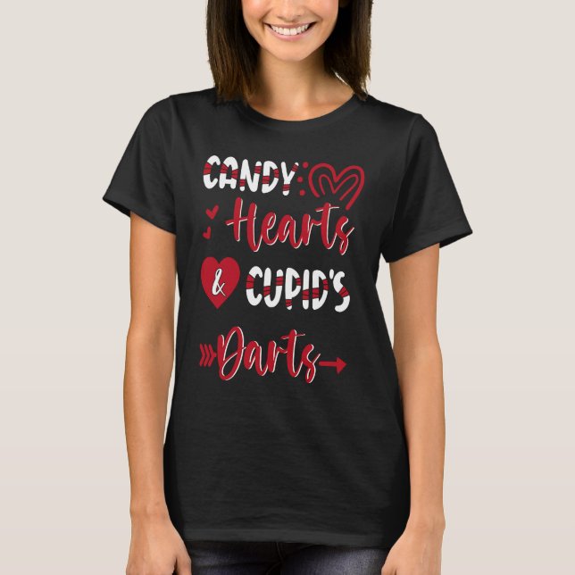 T-shirt Saint Valentin Coeurs fléchettes Candy Coeur (Devant)
