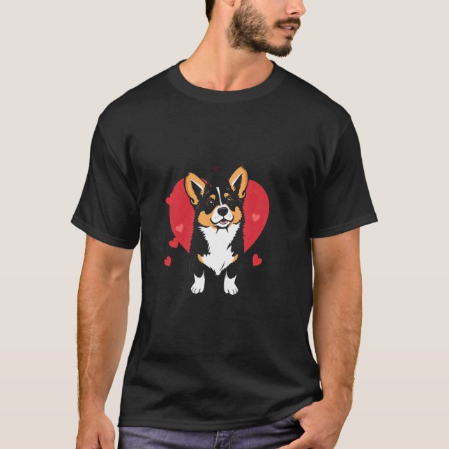 T-shirt Saint-Valentin Corgi (Devant)