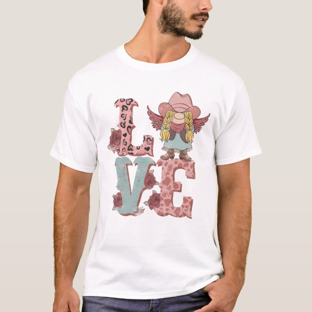 T-shirt Saint Valentin Cowgirl Love (Devant)