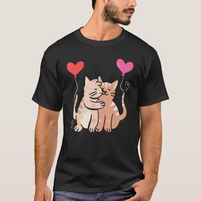 T-shirt Saint Valentin Cupidon Amour Relation Chat (Devant)
