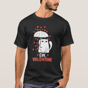 T-shirt Saint Valentin Cute Chat Avec Parapluie EW Valenti