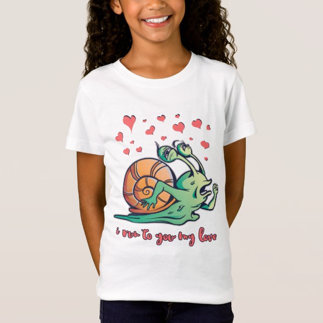T-Shirt Saint-Valentin de l'escargot drôle courant (Devant)