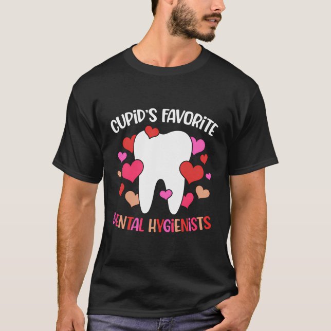 T-shirt Saint-Valentin Des Hygiénistes Dentaires Préférés  (Devant)