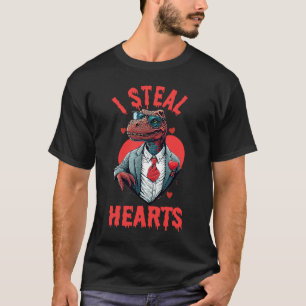 T-shirt Saint Valentin Dinosaure I Steal Hearts Boys Homme