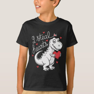 T-shirt Saint-Valentin Dinosaure Mignon Je Vole des Cœurs