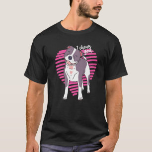 T-shirt Saint Valentin drôle Bull Terrier amoureux de chie