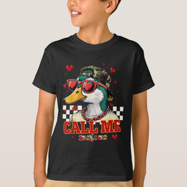 T-shirt Saint Valentin drôle Garçon Chasse au Canard Appel (Devant)