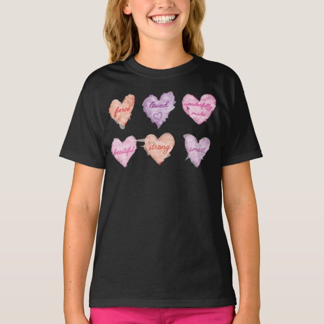 T-shirt Saint-Valentin : encourager les coeurs (Devant)