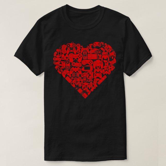 T-shirt Saint Valentin Enfants garçons Hommes Gamer Contrô (Design devant)
