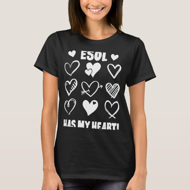 T-shirt Saint Valentin ESOL a mon coeur Appréciation 1 (Devant)
