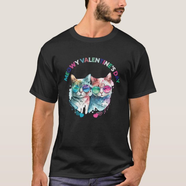 T-shirt Saint-Valentin félin pour chat   1 (Devant)