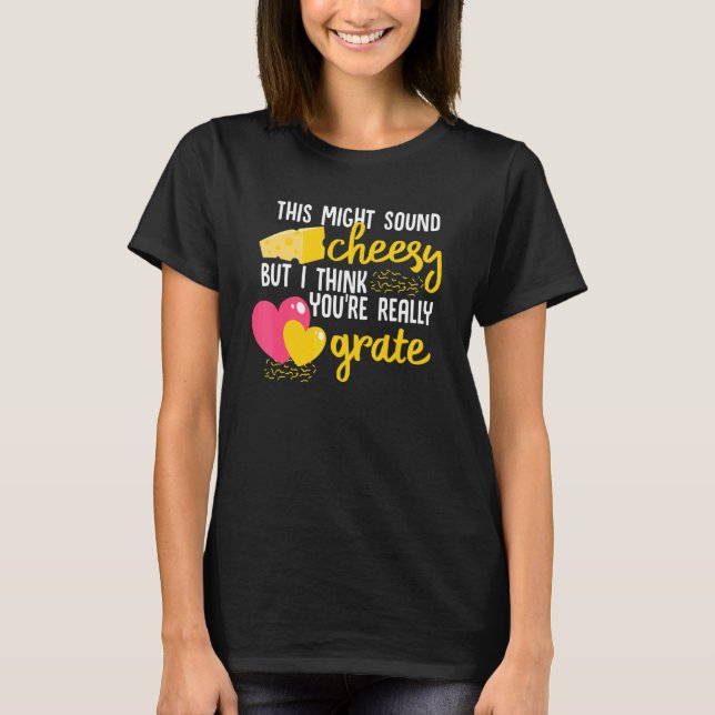 T-shirt Saint Valentin Fromage et coeur pour les couples (Devant)