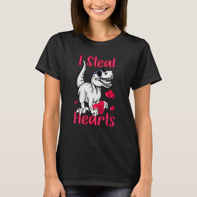 T-shirt Saint Valentin garçons Funny mignon Dinosaur T-Rex (Devant)