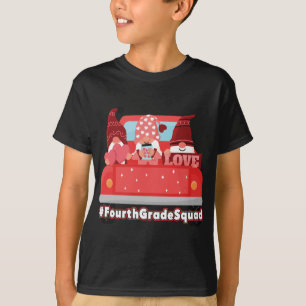 T-shirt Saint Valentin Gnomes Red Hearts mignonne