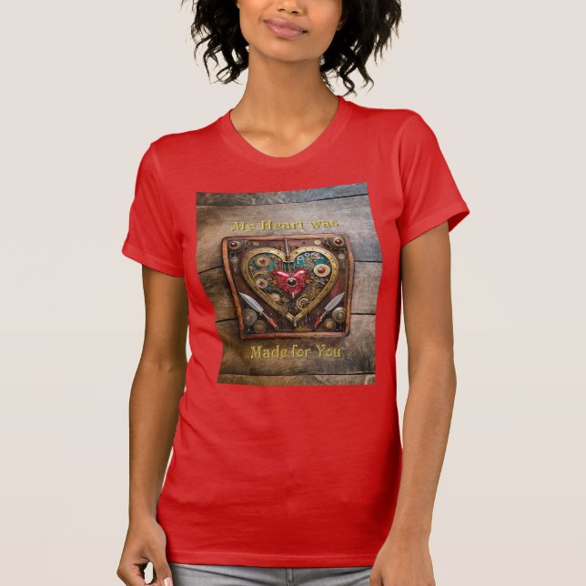 T-shirt Saint-Valentin Guerrier Steampunk Rubis Et Poignar (Devant)