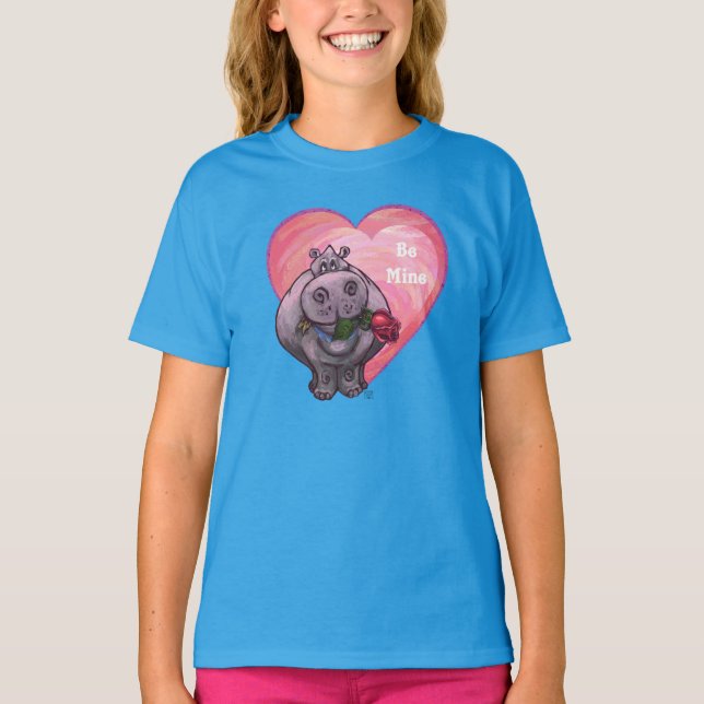 T-shirt Saint-Valentin Hippopotame (Devant)