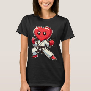 T-shirt Saint-Valentin Karate de coeur Taekwondo Mixed mar