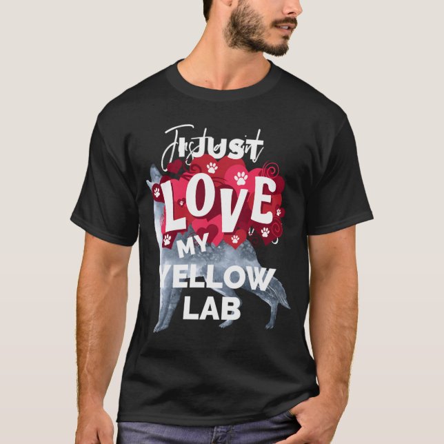 T-shirt Saint Valentin Laboratoire Jaune Labrador Chien Lo (Devant)