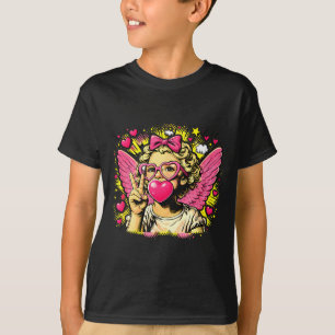 T-shirt Saint-Valentin Mignon Cupidon Cœur Ange Amour Vaca