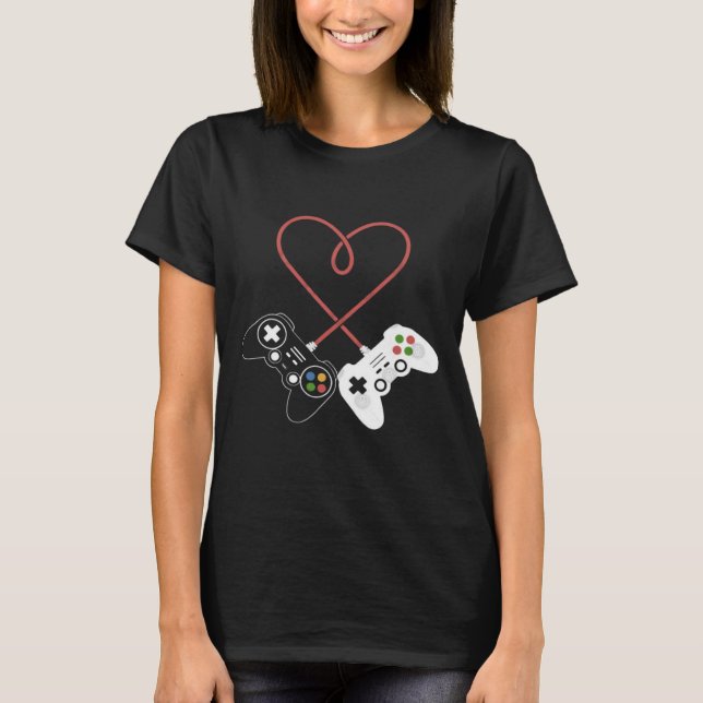 T-shirt Saint Valentin Plaisir du joueur : Inspiré du coeu (Devant)