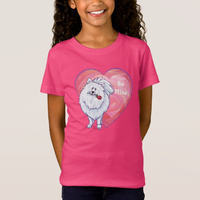 T-Shirt Saint Valentin Poméranie Blanche (Devant)