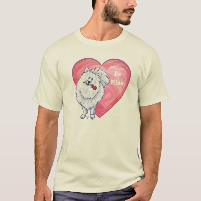 T-shirt Saint Valentin Poméranie Blanche (Devant)