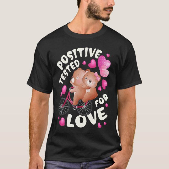 T-shirt Saint Valentin pour les couples ours avec vélo (Devant)