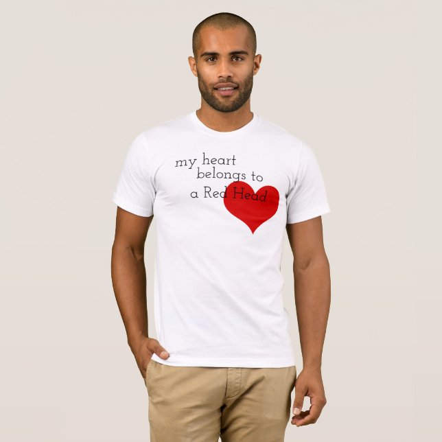 T-shirt Saint-Valentin principale rouge de coeur (Devant entier)