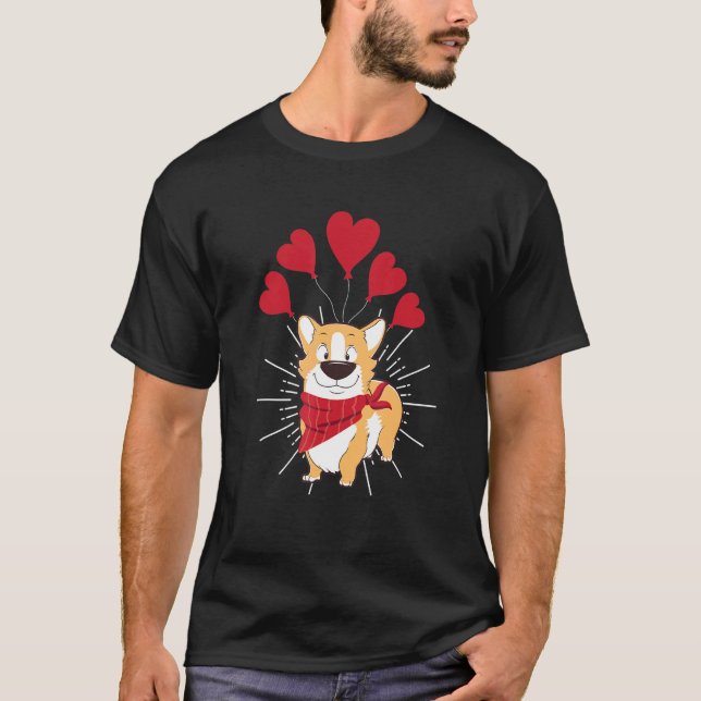 T-shirt Saint-Valentin Propriétaire de Chien Mignon Chiot  (Devant)