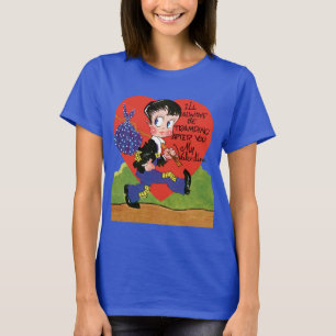 T-shirt Saint-Valentin rétro, cœur de garçon vagabond vint