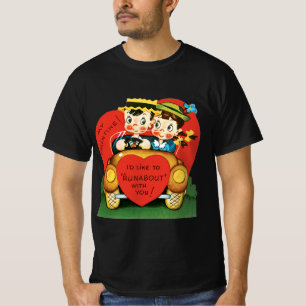 T-shirt Saint-Valentin rétro, garçon et fille vintage dans