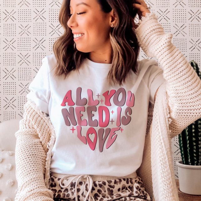 T-shirt Saint Valentin Retro Super Heart Word Art (Créateur téléchargé)